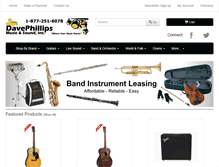 Tablet Screenshot of davephillipsmusicstore.com